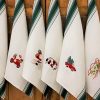 Bestickte Geschirrtucher Busatti | Bestickte Weihnachtsgeschirrtucher-Due Fragole Grun