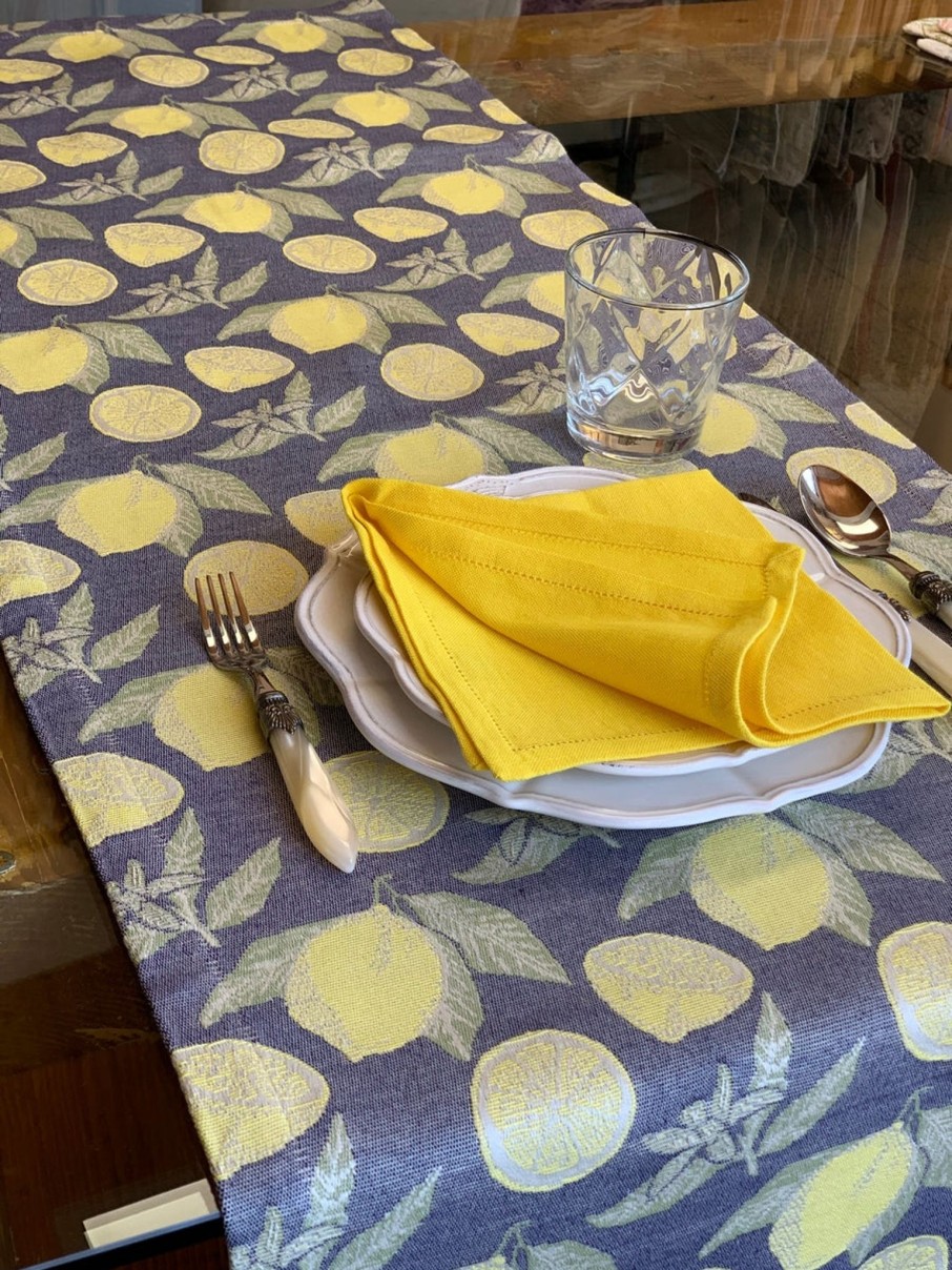 Tisch Busatti | Limoncello-Tischlaufer Blau/Gelb