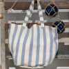 Bad Busatti | Strandtasche-Briscola Rigato Hellblau/Creme