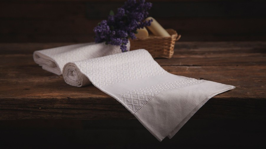 Bad Busatti | Fior Di Margherita-Face Towel Weiss