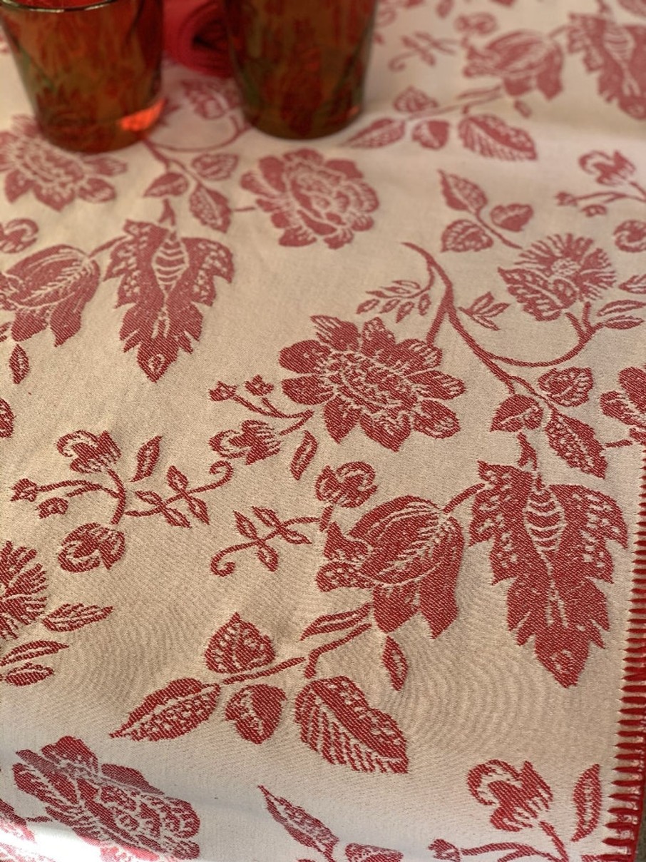 Tisch Busatti | Venezia-Laufer Mit Punto Siena Saum Rot/Creme