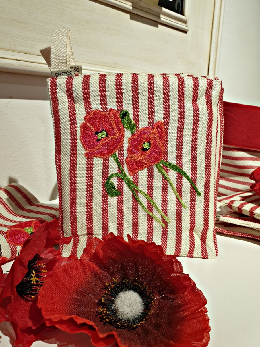Kuche Busatti | Mohnblumen-Topflappen Rot